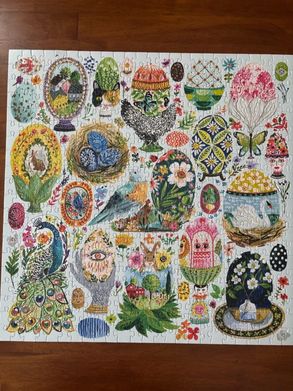 500-Piece Galison Illustrated Egg & Bird Puzzle - Colorful Floral Design - Picture 2 of 5